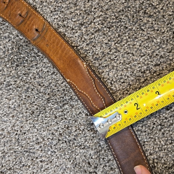 Justin Mens Leather Western Top grain leather USA X5409 sz 52 belt - Picture 4 of 8